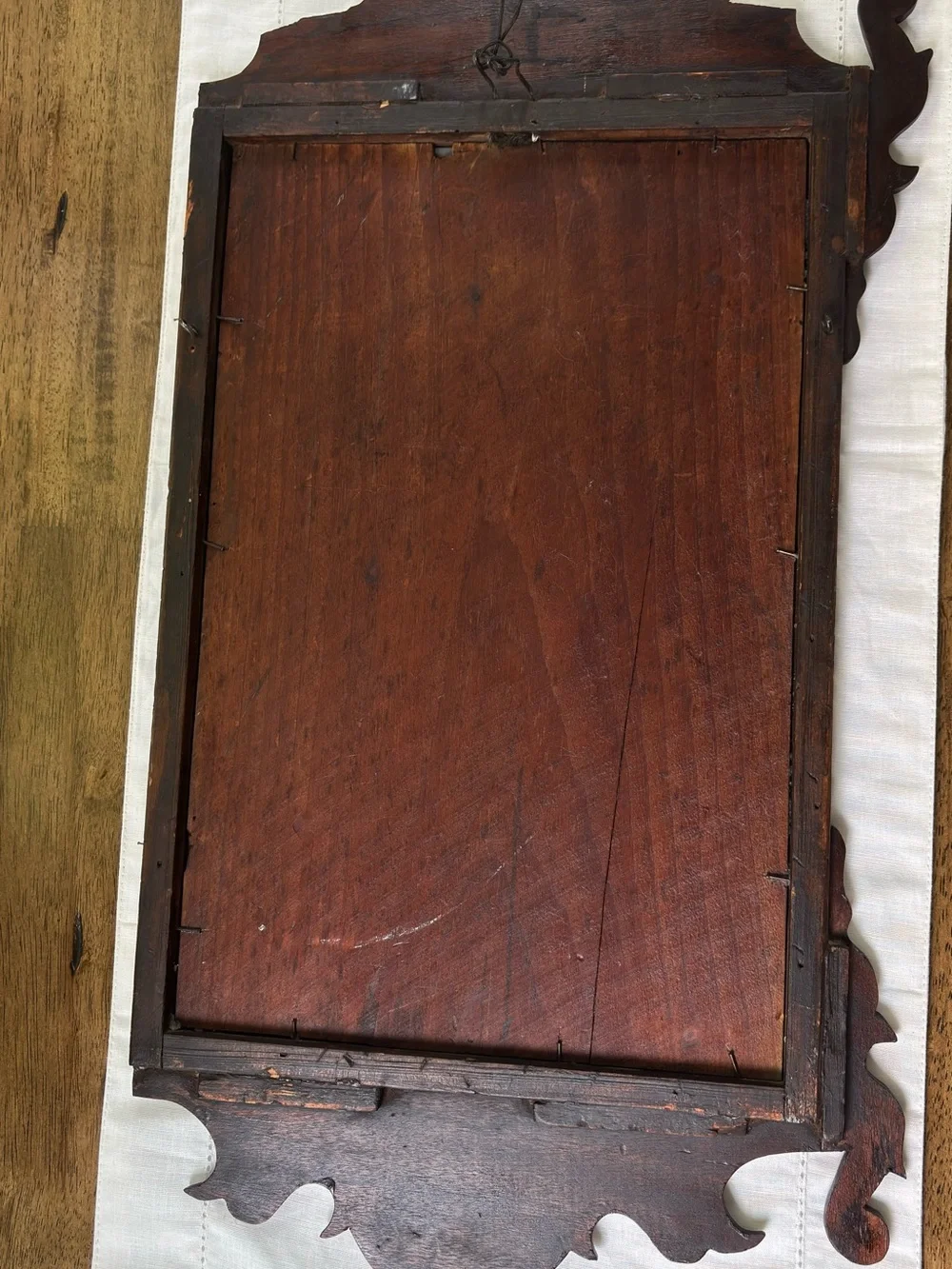 Vintage Colonial Chippendale Fretwork Wall Mirror with Gilt Eagle